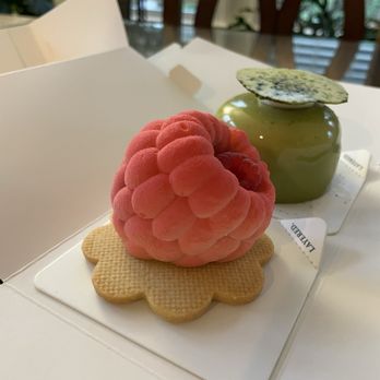 Layered - Raspberry dessert and jasmine matcha dessert - Bakeries Near Me - Fairfax, Virginia