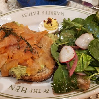 Frog & the Hen - Salmon toast w/ salad - Southern Near Me - Augusta, Georgia
