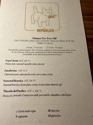 Menu photo 1 Republica Portland, OR