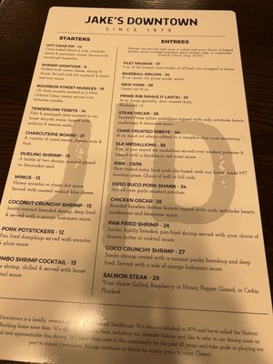 Menu photo 4 Jake’s Downtown Billings, MT