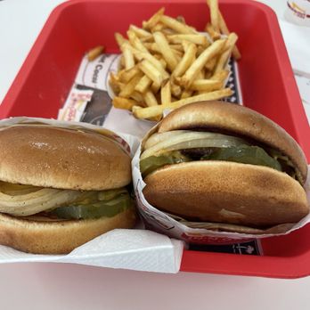 In-N-Out Burger - Cheeseburgers Whole Grilled Only, light mustard and ketchup no spread add pickles. Well done fries. - Burgers Near Me - Clovis, California