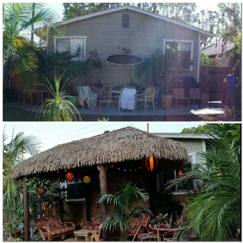Quality Palapas - Before and after: from ugly house butt to cozy tiki hut. - Carpenters Near Me