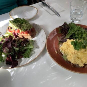 B Bistro + Bakery - Spicy tuna toast with avocado spread and Mexican avocado toast with scrambled eggs - Bakeries Near Me - Miami, Florida B Bistro + Bakery - Spicy tuna toast with avocado spread and Mexican avocado toast with scrambled eggs - Bakeries Near Me - Miami, Florida