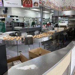 Krispy Kreme - Donut conveyer belt, fresh hot donuts
