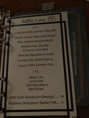 Menu photo 3 Proper Fort Worth, TX