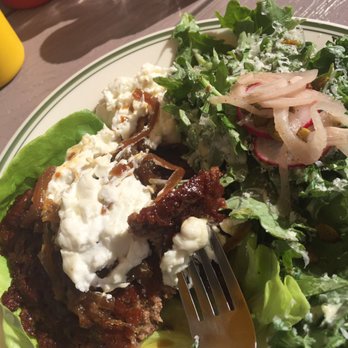 Grind Burger Kitchen - Old fashion burger without bun and kale salad - Burgers Near Me - Louisville, Kentucky