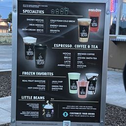a menu for a coffee shop a menu for a coffee shop