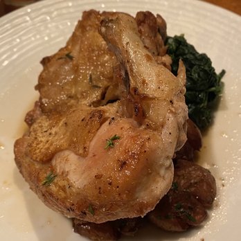 Cobblestone - Chicago - Pan roasted half chicken with potatoes and spinach - Modern European Near Me - Chicago, Illinois Cobblestone - Chicago - Pan roasted half chicken with potatoes and spinach - Modern European Near Me - Chicago, Illinois