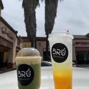 Bru Tea Cafe - Japanese jasmine brûlée & Hawaiian Sparkling - Bubble Tea Near Me - Elk Grove, California