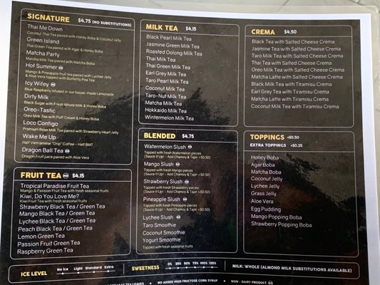Menu photo 6 Tea Daze Stockton, CA