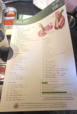 Menu photo 3 Seoul Meat Co Kirkland, WA