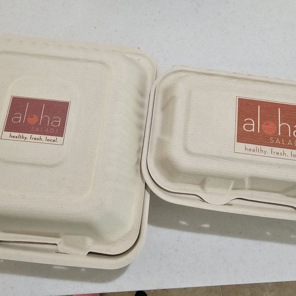 Aloha Salads - Takeput boxes for a salad and a wrap - Salad Near Me - Aiea, Hawaii