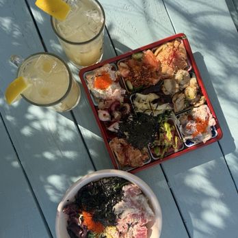 Hi Life - sampler box and ahi poke bowl - Japanese Near Me - Bainbridge Island, Washington