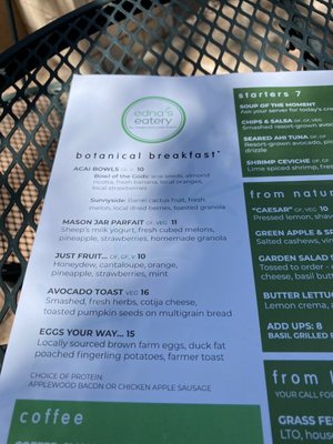 Menu photo 8 Edna's Eatery Tucson, AZ