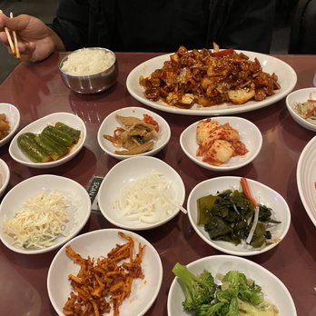 Mama's House - Banchan and spicy pork - Korean Near Me - Indianapolis, Indiana