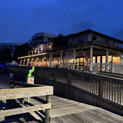 Looking back from the marina at the Barometer Waterfront Grille.