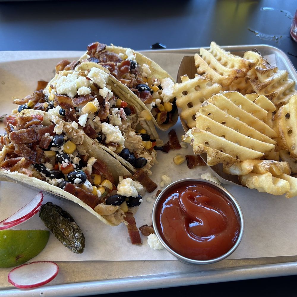 Twisted Pine - Fumo tacos with waffle fries - Bars Near Me - Winston-Salem, North Carolina Twisted Pine - Fumo tacos with waffle fries - Bars Near Me - Winston-Salem, North Carolina
