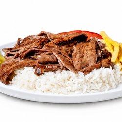 Capital Doner - Beef Rice Platter -- Premium beef döner served over seasoned rice with salad and signature sauces.