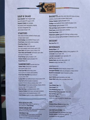 Menu photo 2 Whale’s Tail Clam Bar New Bedford, MA Menu photo 2 Whale’s Tail Clam Bar New Bedford, MA