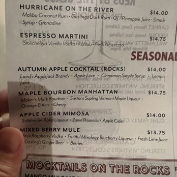 The Mill on the River - Seasonal drink menu - American Near Me - South Windsor, Connecticut The Mill on the River - Seasonal drink menu - American Near Me - South Windsor, Connecticut