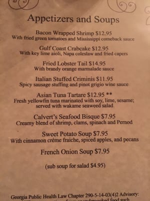 Menu photo 7 Calvert's Restaurant Augusta, GA