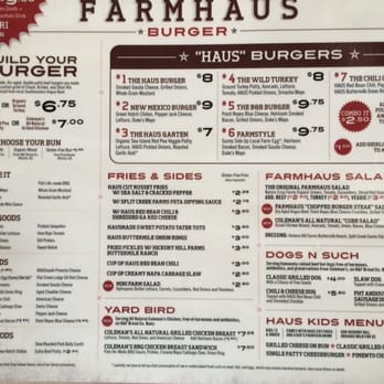 Farmhaus Burger - Front part of menu (Just in case you don't have Flash on your phone) - Burgers Near Me - Augusta, Georgia