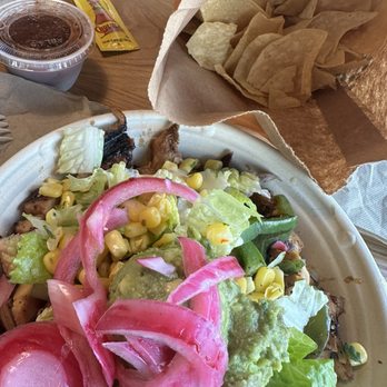 QDOBA Mexican Eats - Chicken bowl with chips and salsa - Fast Food Near Me - Pembroke Pines, Florida