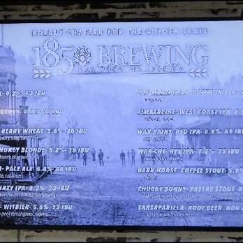 1850 Restaurant - The beer list is posted at the bar, on a video screen. - American Near Me - Mariposa, California