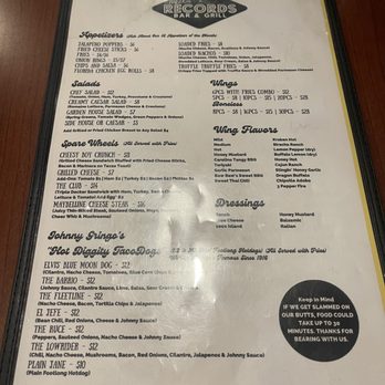 Wildkat Records Bar & Grill - Menu - Chicken Wings Near Me - Jacksonville, Florida