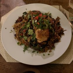 Great Falls Harvest - Salmon over rice