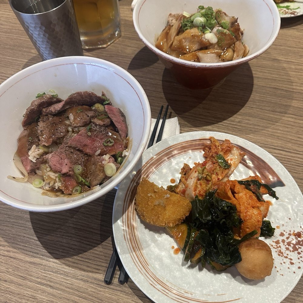 Main entree and side dishes. Main entree and side dishes.
