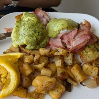 The Corner Cafe - Italian benedict with traditional homefries - Breakfast & Brunch Near Me - Marshfield, Massachusetts