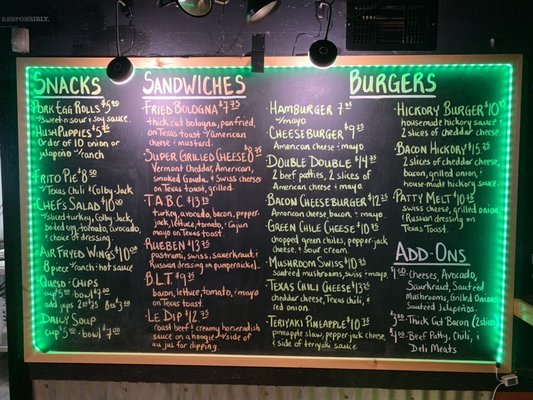 Menu photo 3 Bernie's Beach House Port Aransas, TX