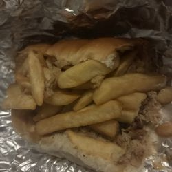 Dee Jay's Hoagie Shop - Chicken cheese steak with fries