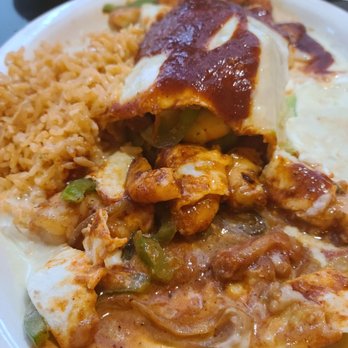 El Sombrero - Burrito marino with added ranchero sauce - Mexican Near Me - Jeffersonville, Indiana