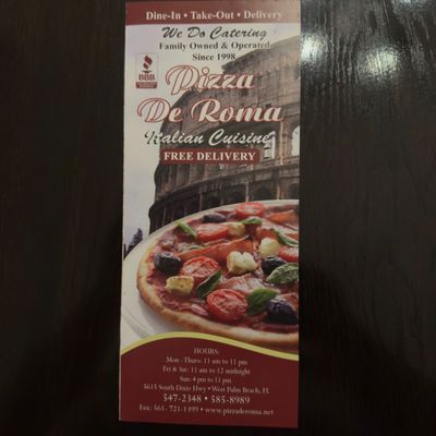 Menu photo 5 Pizza De Roma West Palm Beach, FL