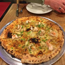 Shrimp Casino Pizza minus the bacon. Shrimp Casino Pizza minus the bacon.
