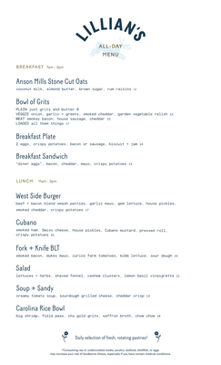 Menu photo 1 Lillian's Charleston, SC Menu photo 1 Lillian's Charleston, SC