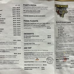 Checker's Pizza - Menu (as of 05/01/2026)