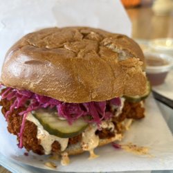 Pretty Bird Hot Chicken - Park City - Hot chicken sandwich. We chose medium heat and it was a very realistic medium.