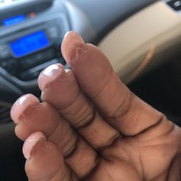 Left over gel under my nails..oblong messed up shape!