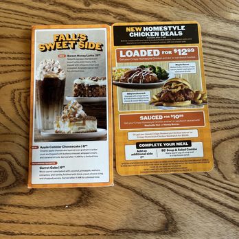 Cracker Barrel Old Country Store - Tableside add menus - American Near Me - El Paso, Texas