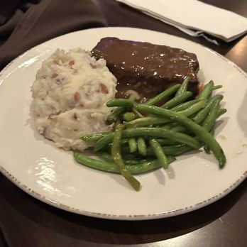 Hemingway's Blue Water Cafe - Bison meatloaf seasoned mashed potatoes and fresh green beans - Seafood Near Me - Springfield, Missouri