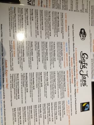 Menu photo 1 Café Java Donnybrook, D