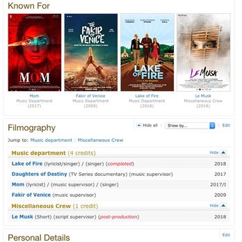 Rianjali's Music - IMDB credits - Musical Instruments & Teachers Near Me - North Bergen, New Jersey Rianjali's Music - IMDB credits - Musical Instruments & Teachers Near Me - North Bergen, New Jersey