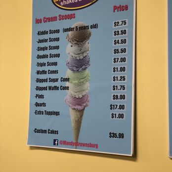 Mandy's Ice Cream - Menu - Ice Cream & Frozen Yogurt Near Me - Brownsburg, Indiana