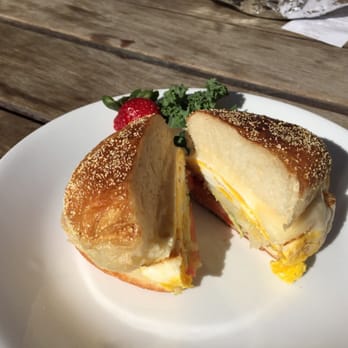The Model Bakery - Veggie sandwich- fried egg, tomato, avocado, hash, and melted cheese on their famous biscuit - Bakeries Near Me - Napa, California