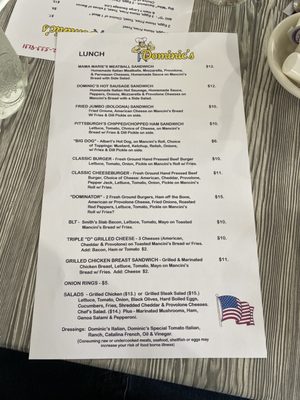 Menu photo 4 Dominic's Diner Pittsburgh, PA