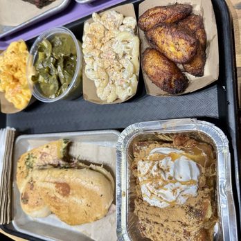 Hog & Tradition - Mac & Cheese, Collard Greens, Mac Salad, Platano Maduro(Sweet Plantains), Smoked Cubano Sandwich & Southern Bread Pudding - Barbeque Near Me - Henderson, Nevada