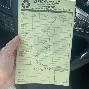 ss recycling llc - Recycling Center Near Me - Phoenix, Arizona
